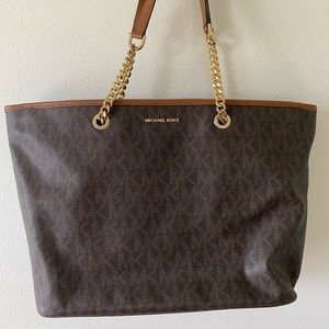 Michael Kors 3-compartment tote bag MK purse brown